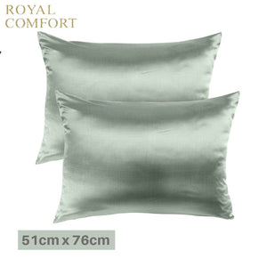 Silk Pillowcase TWIN PACK - SIZE: 51cm x 76cm - Sage
