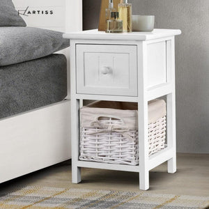 Bedside Table 2 PCS - White
