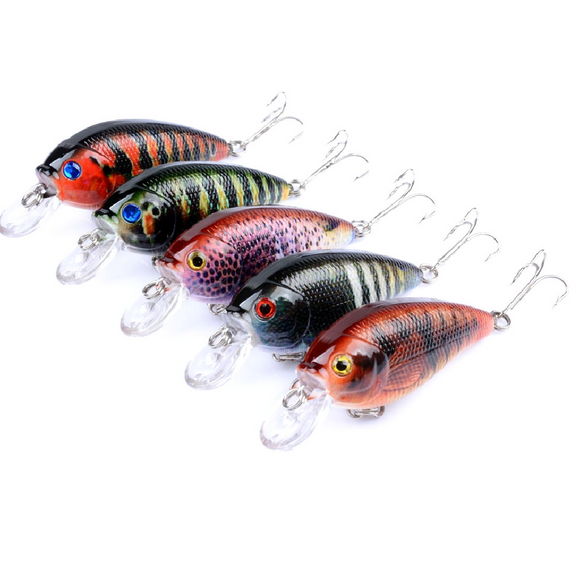 5x 7cm Popper Crank Bait Fishing Lure Lures Surface Tackle Saltwater