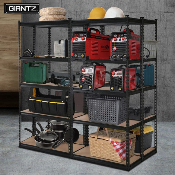 Giantz 4X1.8M Garage Shelving Warehouse Rack Storage Shelves Pallet Racking Black