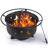 Fire Pit BBQ Portable Wood Camping Fireplace,Heater Patio-75cm x75cm x 60cm
