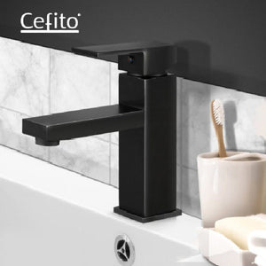 Cefito Basin Mixer Tap Faucet Bathroom Vanity Counter Top WELS Standard Brass Black