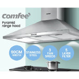 Rangehood 900mm Range Hood Stainless Steel Home Kitchen Canopy Vent 90cm