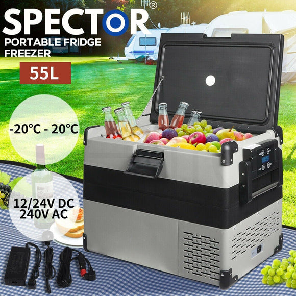 Spector 55L Portable Fridge Freezer Cooler Refrigerator Camping Caravan Boat