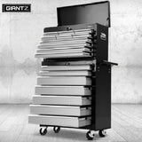 Giantz 17 Drawers Tool Box Trolley Black and Grey