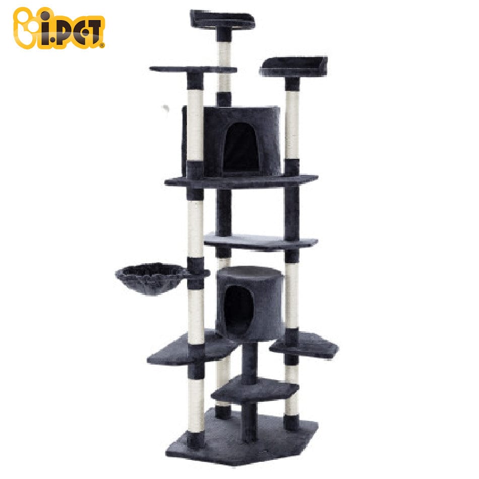 Cat Tree 203cm Trees Scratching Post Scratcher Tower Condo House Furniture Wood