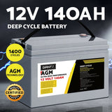 140Ah Deep Cycle Battery 12V AGM Marine Sealed Power Portable Box Solar Caravan Camping