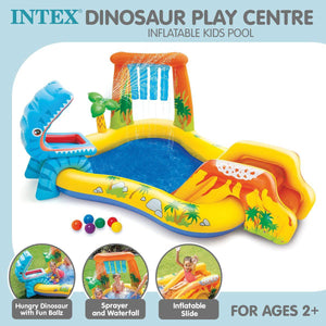 Kids Inflatable Pool with Water Slide Intex 57444 Dinosaur Play Centre
