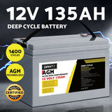 135Ah Deep Cycle Battery 12V AGM Marine Sealed Power Portable Box Solar Caravan Camping