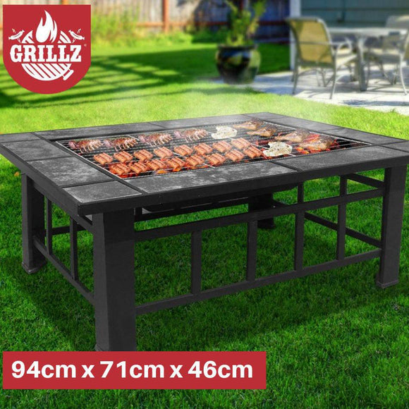 Fire Pit BBQ Table Grill Fireplace 94 x 71 x 46 cm