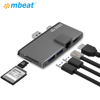 mbeat Edge Pro Multifunction USB- C Hub with LAN for Microsoft Surface Pro Gen 5/6