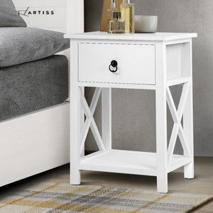 Bedside Tables Set of 2 Drawers Side Table