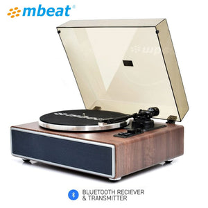mbeat Hi-Fi Turntable with Built-In Bluetooth Receiving Speaker