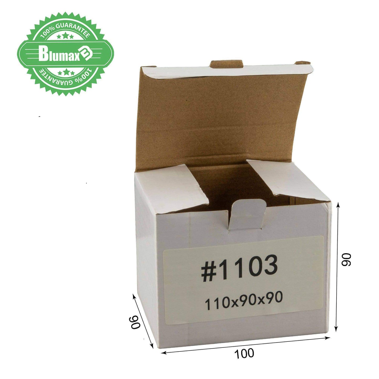 100x 110mm x 90mm x 90mm White Carton Cardboard Shipping Box (#1103)