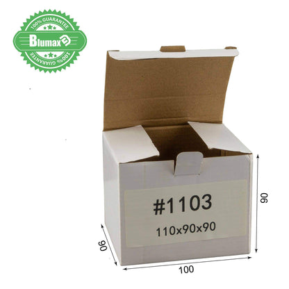100x 110mm x 90mm x 90mm White Carton Cardboard Shipping Box (#1103)