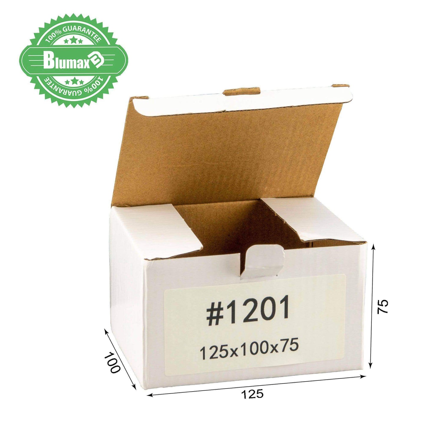 100x 125mm x 100mm x 75mm White Carton Cardboard Shipping Box (#1201)
