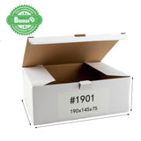 100x 190mm x 145mm x 75mm White Carton Cardboard Shipping Box (#1901)