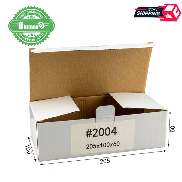 White Carton Cardboard Shipping Mailing Box 100x 205mm x 100mm x 60mm  (#2004)