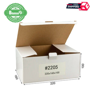 White Carton Cardboard Shipping Mailing Box 100x 220mm x 160mm x 100mm (#2205)