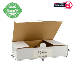 White Carton Cardboard Shipping Mailing Box100x 270mm x 200mm x 55mm  (#2706)