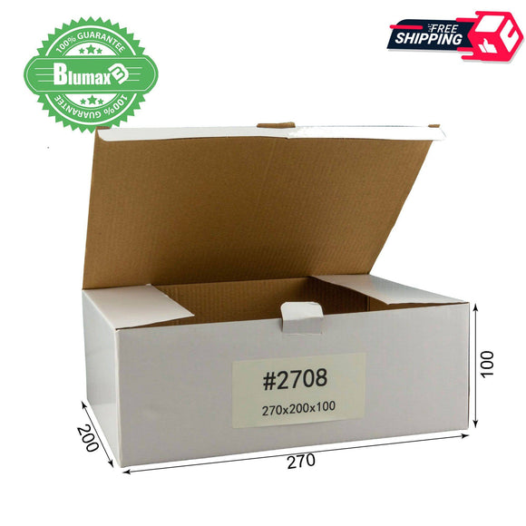 White Carton Cardboard Shipping Mailing Box 100x 270mm x 200mm x 100mm (#2708)