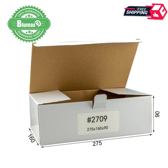 White Carton Cardboard Shipping Box 100x 275mm x 160mm x 90mm (#2709)