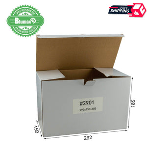 White Carton Cardboard Shipping Box 100x 292mm x 150mm x 185mm  (#2901)