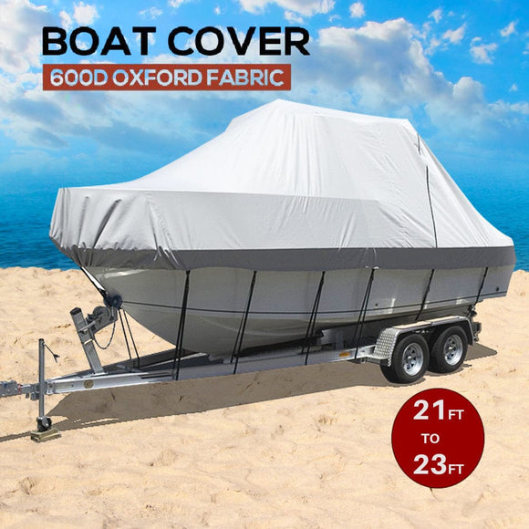21-23 FT Boat Cover Trailerable Weatherproof 600D Jumbo Marine Heavy Duty