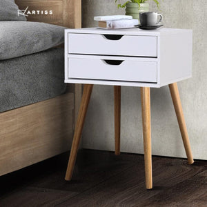Bedside Table Drawers Side Table Nightstand White