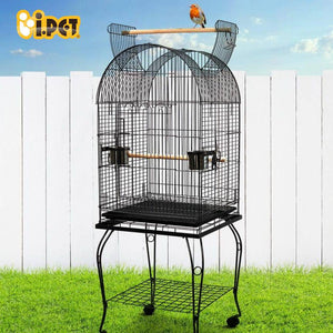 Large Bird Cage with Perch - Black
