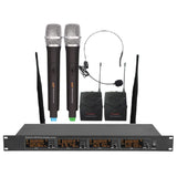 Wireless Microphone System 4 Channel UHF  Rack Mountable LCD Display MIC98