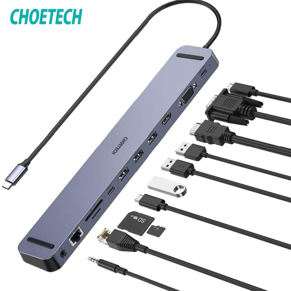 CHOETECH HUB-M20 USB-C 11-in-1 Multifunction Adapter