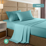 Bed Sheet 2000TC Casa Decor Bamboo Cooling Sheet Set Ultra Soft Bedding - King - Aqua