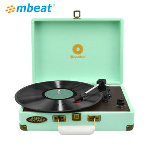 mbeat Woodstock Tiffany Blue Retro Turntable