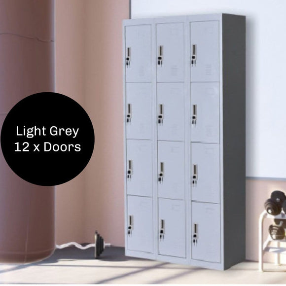 12 Door Locker - Office/Gym - Light Grey