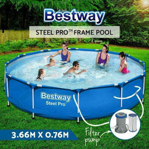 Swimming Pool Above Ground Pools Filter Pump Power Steel Frame 3.66m x 0.76m/ 12'x 30'