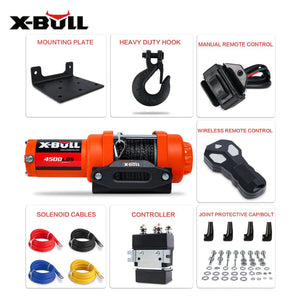 X-BULL 4X4 Electric Winch 12v Synthetic Rope 4500LBS Wireless Remote ATV UTV 2041KG