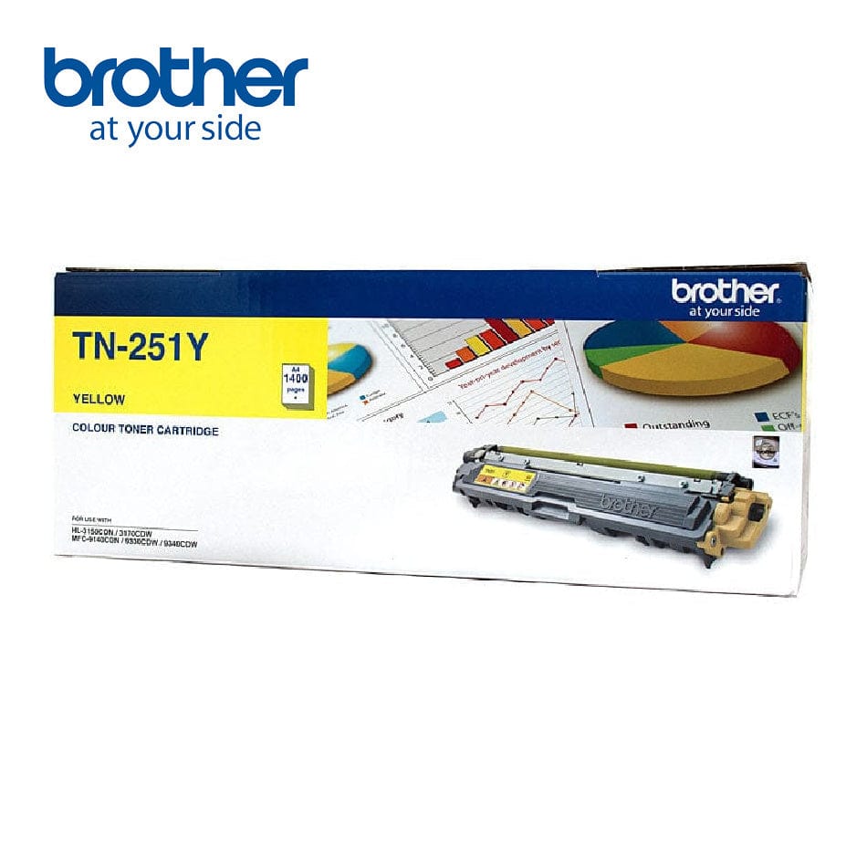 Brother TN-251Y Colour Laser Toner - Yellow, HL-3150CDN/3170CDW/MFC-9140CDN/9330CDW/9335CDW/9340CDW /DCP-9015CDW(1,400 Pages)