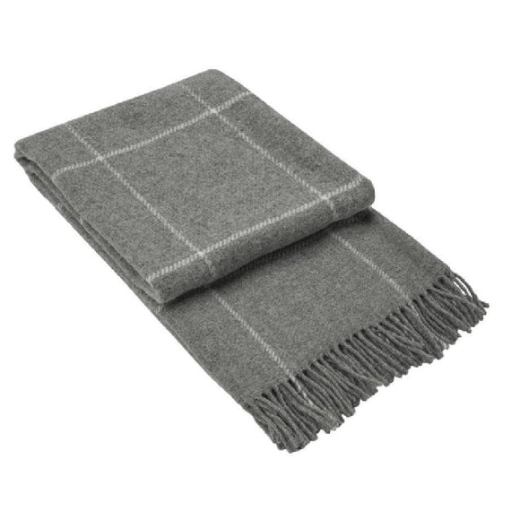 Brighton Throw - 100% NZ Wool - Grey Striped