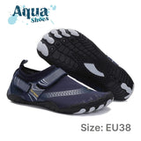 Men Women Water Shoes Barefoot Quick Dry Aqua Shoes - Blue Size EU38 = US5