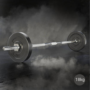 Everfit 18kg Barbell Set Weight Plates Bar Lifting Bench 168cm