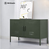ArtissIn Metal Locker Storage Shelf Organizer Cabinet Buffet Sideboard Green