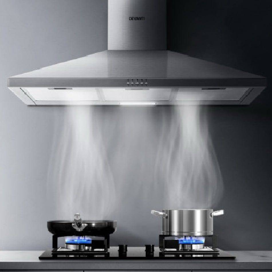 Range Hood 90cm 900mm Kitchen Canopy Stainless Steel Rangehood Wall Mount