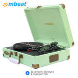 mbeat Woodstock II Tiffany Green Retro Bluetooth (TX/RX) Turntable