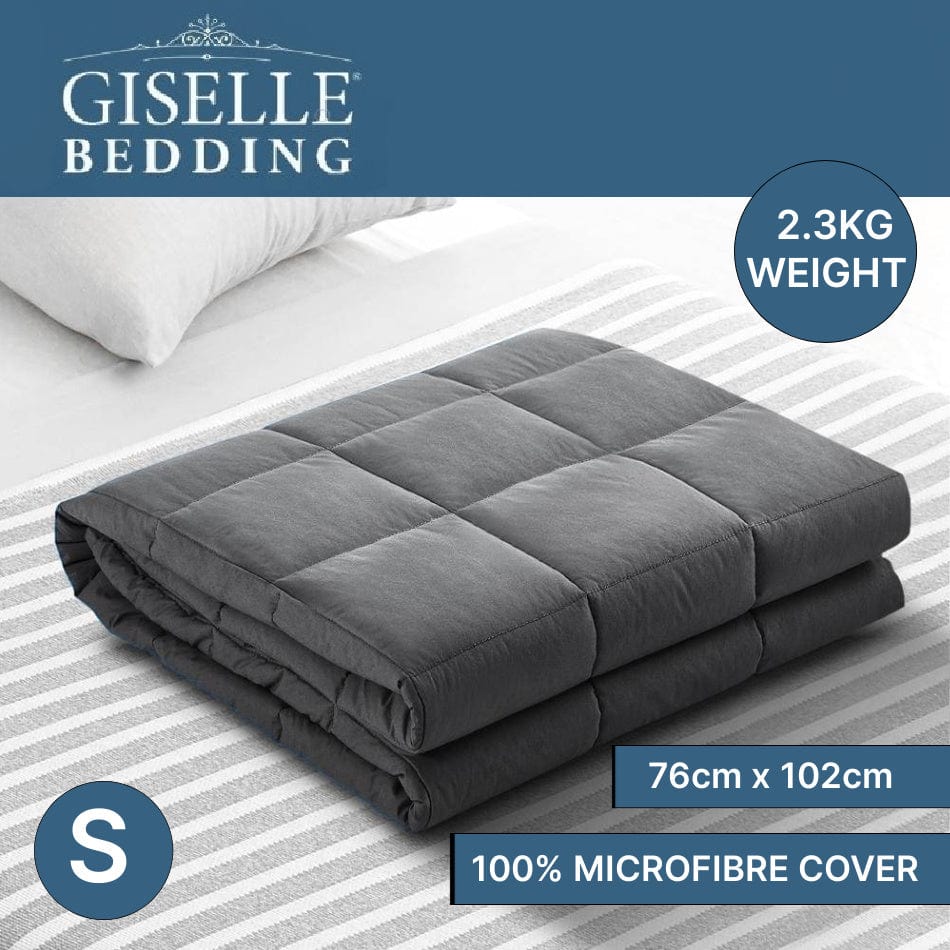 Weighted Blanket Kids 2.3KG Microfibre Cover Comfort Calming Deep Relax Better Sleep Grey