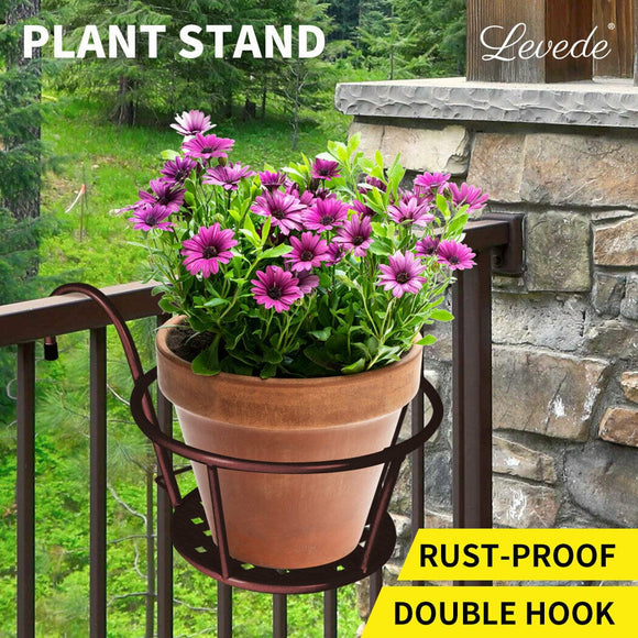 Levede 1x Flower Holder Plant Stand Hanging Pot Basket Plant Garden Wall Storage