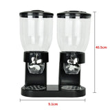 Double Cereal Dispenser Dry Food Storage Container Dispense Machine Black