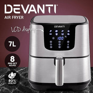 Devanti Air Fryer 7L LCD Fryers Oil Free Oven Air fryer Kitchen Healthy Cooker