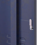 ArtissIn Mini Metal Locker Storage Shelf Organizer Cabinet Bedroom Blue