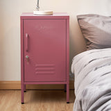 ArtissIn Mini Metal Locker Storage Shelf Organizer Cabinet Bedroom Pink